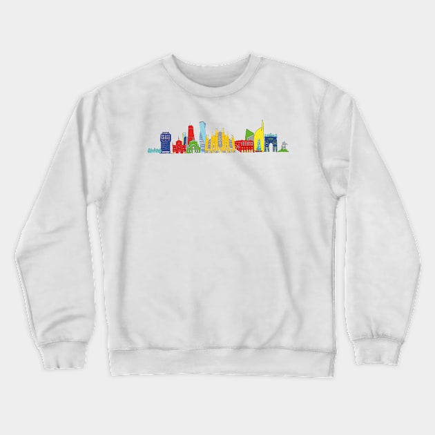 Milan skyline Crewneck Sweatshirt by drknice